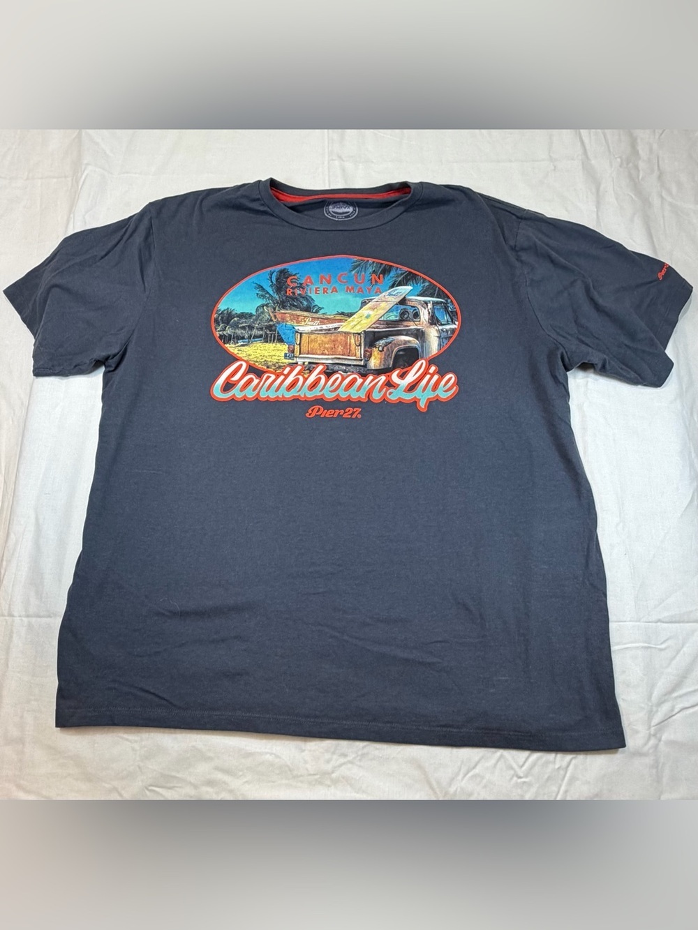 Pier 27 Caribbean Life Graphic Tee - Navy Blue Men’s Shirt
